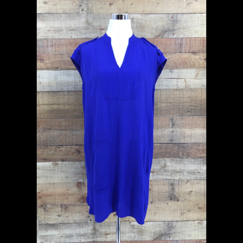 Madewell Women’s Bright Blue V-neck Shift Dress XS‎